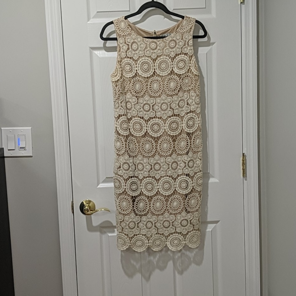 Eliza J Sleeveless Nude Dress